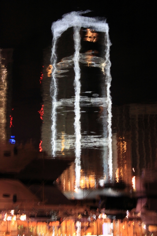 Water Reflection - Lighted Tower - Beirut
